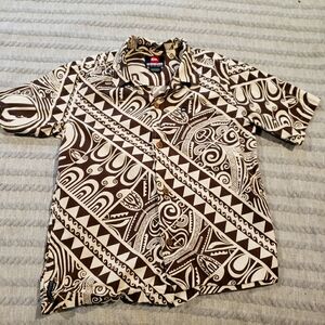Quiksilver Aloha Hawaiian Botton Down Shirt Boys XL